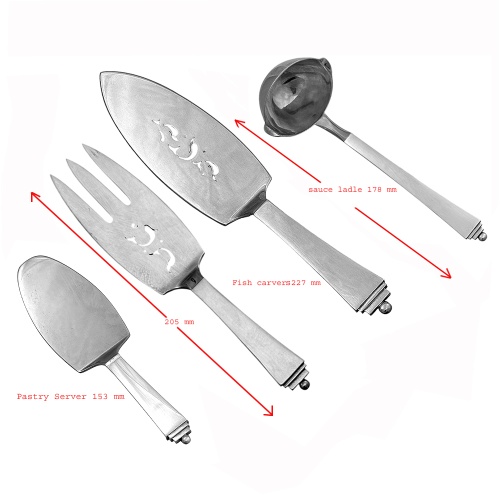 24 Place Pyramid Pattern Cutlery Service Georg Jensen 1950